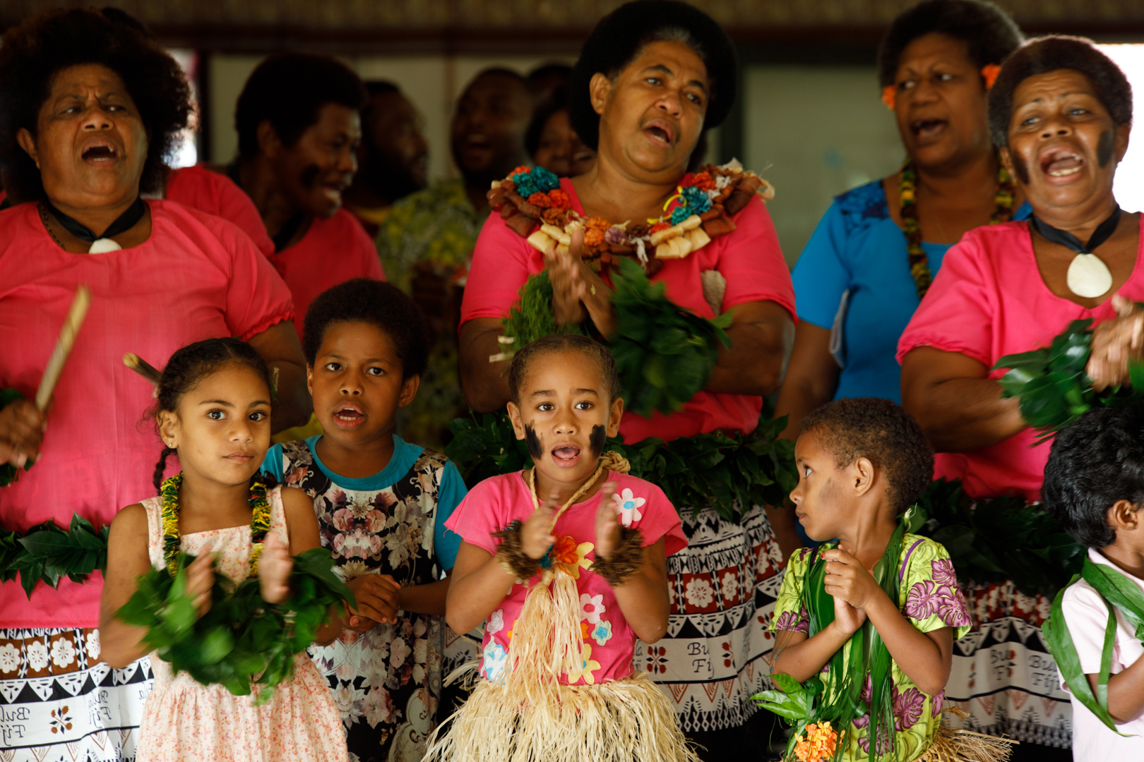 Traditional singing at a village in Savusavu