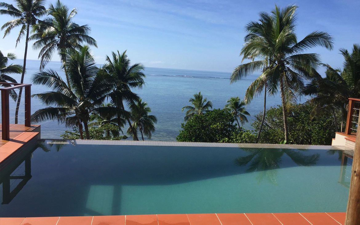 A view of the grounds at Island Breeze, Savusavu.