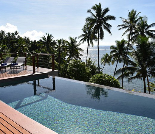 The pool deck of Island Breeze, Savusavu.