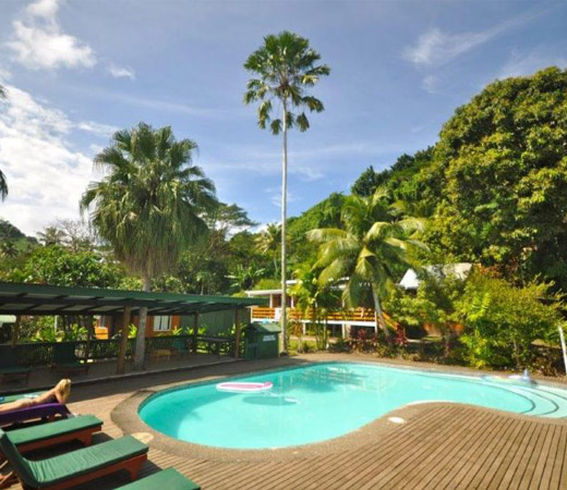 The resort pool of Daku Resort, Savusavu.