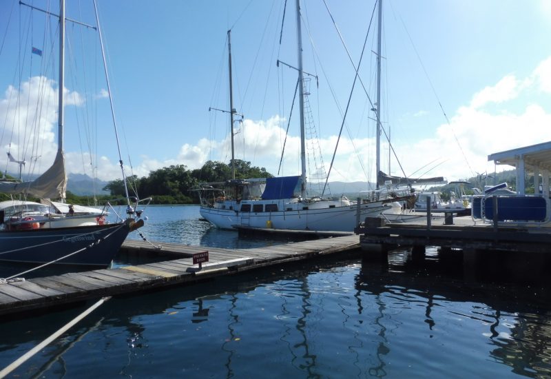 Vessels docked at Copra Shed Marina.